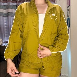 Fabletics olive green Lightweight Windbreaker Set